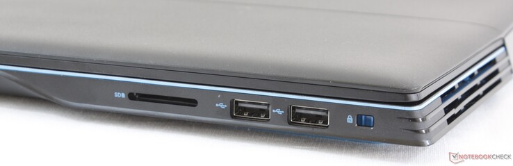 Rechts: SD-Kartenleser, 2x USB 2.0, Noble lock