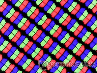 Scharfe RGB-Pixel aufgrund der dünnen, spiegelnden Oberfläche