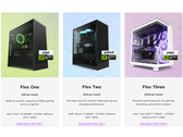 Screenshot des NZXT-Flex-Mietprogramms, der die verschiedenen für Verbraucher verfügbaren Preisstufen zeigt.