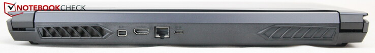 hinten: Mini-Displayport, HDMI, LAN, USB-C mit Displayport