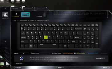 Es gibt keine dedizierten Makro-Tasten, aber einzelne Tasten können mit verschiedenen Funktionen belegt werden.