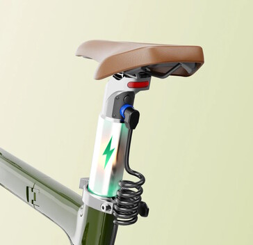 Der Akku befindet sich in der Sattelstange (Bildquelle: Heybike)