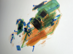 Ein Notebookcheck-Rucksack im CT-Scan.