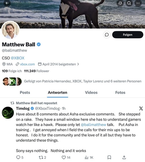 Matthew Ball teilt Kritik an Asha Sharmas Exklusivitäts-Plänen