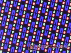 Scharfe OLED-Subpixelmatrix aus dem glänzenden Overlay