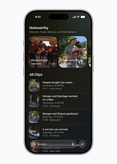 Apple Intelligence kann interessante Kamera-Clips erkennen und eine Text-Beschreibung hinzufügen.