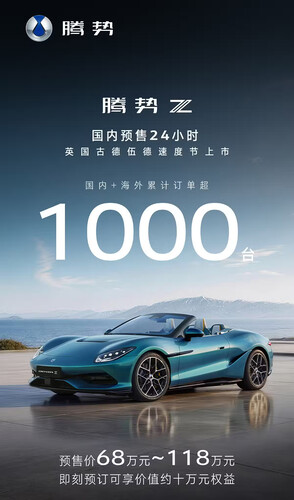 Denza Z: Mehr als 1.000 Vorbestellungen in 24 Stunden, Presales starten mit Coupe, Cabrio und Rennversion.