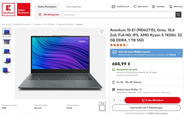 Medion Avantum 15 E1 für 604,99 Euro.