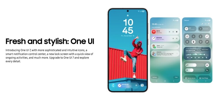 Samsung bewarb in einer zu früh veröffentlichten One UI 7 Webseite einen frischen und stylischen Android-Look.