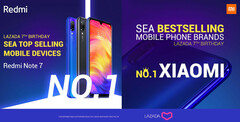 Xiaomi und Lazada feiern: Das Redmi Note 7 ist der Topseller am 7. Geburtstag von Lazada.