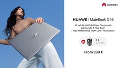 Das Huawei MateBook D 16 2024 ist bestellbar und startet mit Geschenk und Rabattaktion. (Bild: Huawei)