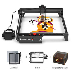Mecpow X3 Pro 10W Lasergravierer mit Luftunterstützung + FC1-Gehäuse + G3 Pro Rotationswalze + H44 Laserbett