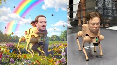 Auf der Art Basel Miami 2025 hat der Digital Artist Beeple sein neuestes Werk präsentiert, die Videos gehen um die Welt. (Bildquelle: Beeple, @tadtweets)