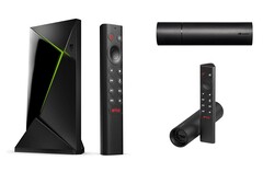 Die Nvidia Shield TV Pro 2019 (links) und ein Nvidia Shield TV-Stick (rechts) sind vorab im Detail geleakt.