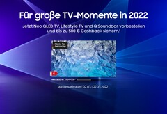 Samsung startet den Vorverkauf der Neo QLED TVs 2022 samt Cashback bis 500 Euro. (Bild: Samsung)