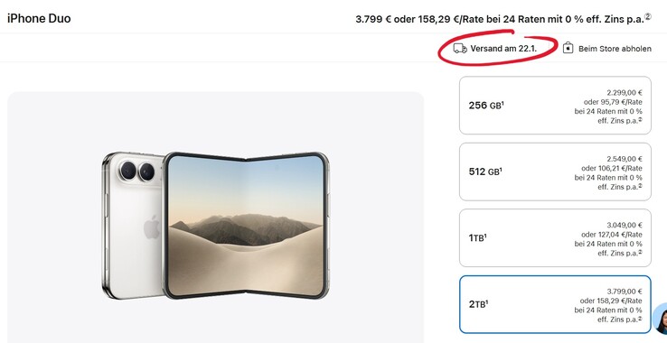 Im Apple-Store ist das iPhone Duo erst wieder im Januar erhältlich.
