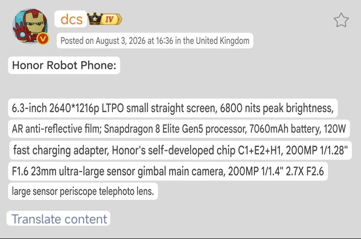 Honor Robot Phone Infos von Digital Chat Station