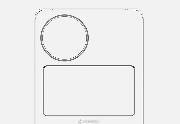 Diese Zeichnung soll das Design des Vivo X Flip zeigen. (Bild: Digital Chat Station, Weibo)