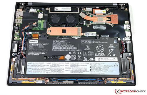 Das Innenleben des Lenovo ThinkPad X1 Carbon Gen 9 (Bild: Notebookcheck)