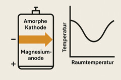 Magnesiumbatterie: Amorphe Kathode ermöglicht Betrieb bei Raumtemperatur – Ein Ausweg aus dem Lithium-Dilemma (Bildquelle: GPT-image-1)