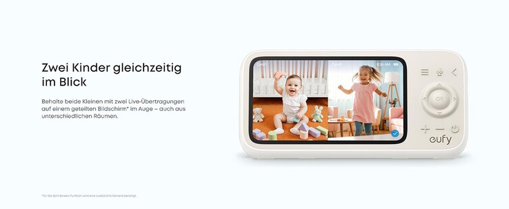 Auf der Display-Einheit lassen sich auch zwei Kamerasignale anzeigen (Bildquelle: Anker)