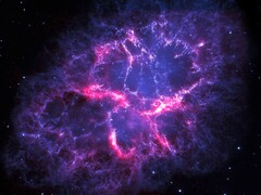 Supernova-Überreste im Krebsnebel. (Bildquelle: ESA, Herschel, PACS, MESS Key Programme Supernova Remnant Team; NASA, ESA und Allison Loll & Jeff Hester, Arizona State University)