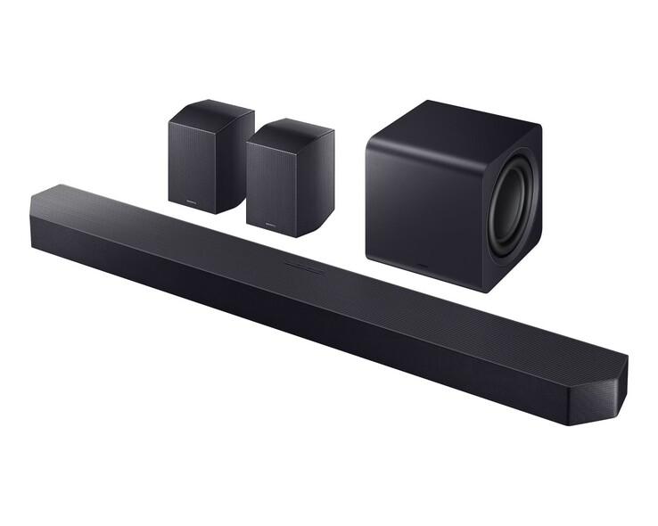 Die HW-Q990H hat kabellose Surround-Lautsprecher und einen dedizierten Subwoofer