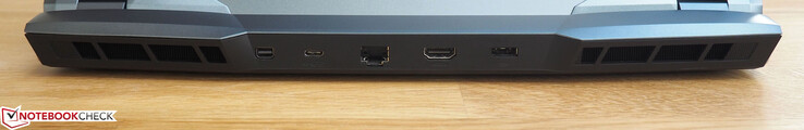 Rückseite: Mini-DisplayPort, USB-C 3.1 Gen 2, RJ45-LAN, HDMI 2.0, Energiezufuhr