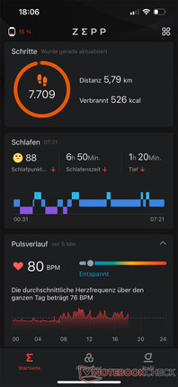 Aktivitätstracking in der App