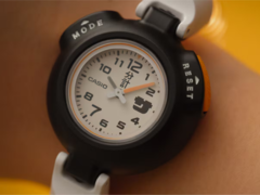 Die Casio SAN-100H-7BJR (im Bild) verfügt über nur zwei Tasten. (Bildquelle: Casio)