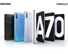 Das Galaxy A70 besticht durch ein langgestrecktes 6,7 Zoll-Display und Triple-Cam.
