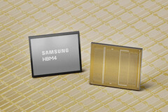 Samsung HBM4-Speicherchip mit hoher Bandbreite und Samsung-Logo.