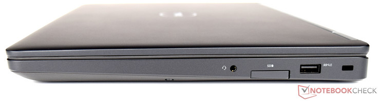 rechts: Audio-Combo, SD-Kartenlesegerät, USB 3.0, Kensington Lock