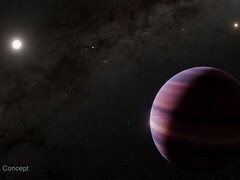 Konzeptionelles Bild des Riesenplaneten, der Alpha Centauri A umkreist (Bildquelle: NASA, ESA, CSA, STScI, und R. Hurt; beschnitten)