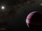 Konzeptionelles Bild des Riesenplaneten, der Alpha Centauri A umkreist (Bildquelle: NASA, ESA, CSA, STScI, und R. Hurt; beschnitten)