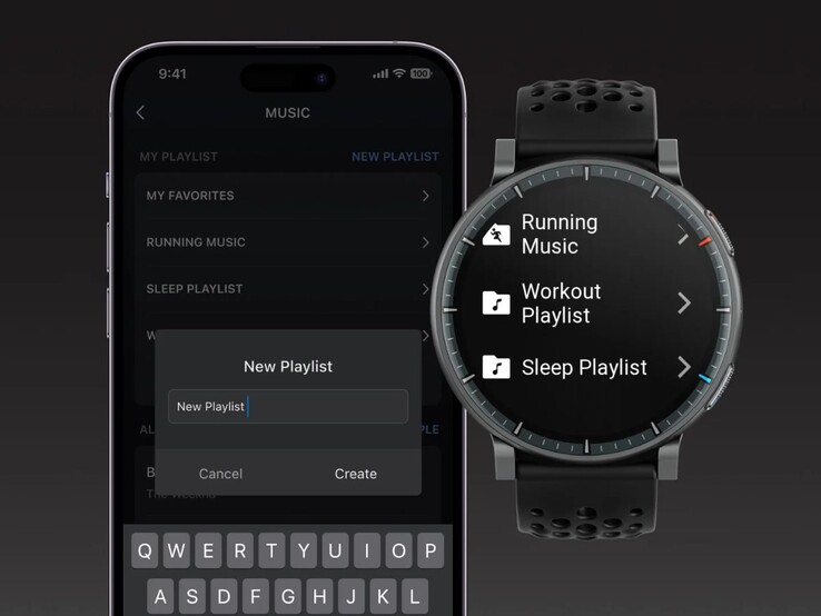 Die Musikverwaltung der Smartwatch Amazfit Active Max