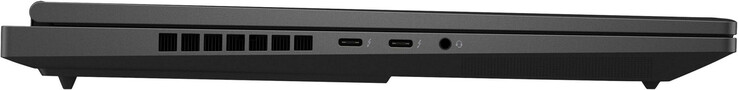 Linke Seite: 2x Thunderbolt 4 (USB-C; Power Delivery, Displayport), Audiokombo