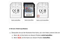 Unterscheidung der SD-Karten der SF-M-Serie. (Bild: Sony/Screenshot: Notebookcheck.com)