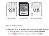 Unterscheidung der SD-Karten der SF-M-Serie. (Bild: Sony/Screenshot: Notebookcheck.com)