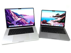 Die mit dem flotten Apple M2 Chip bestückten Nachfolger zum hier abgebildeten MacBook Pro 14 und 16 lassen noch länger auf sich warten (Bild: Notebookcheck)