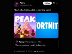 Die Fortnite x Peak-Kollaboration, die Cohen über den Adira-X-Account geleakt haben soll