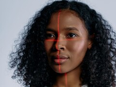 Gesicht mit Scan-Linien für die Gesichtserkennung