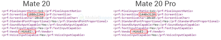 Die veröffentlichten UAPROF-Dateien deuten auf hohe Auflösung beim Mate 20 Pro.