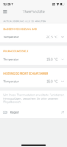 Elements App: Übersicht Thermostate