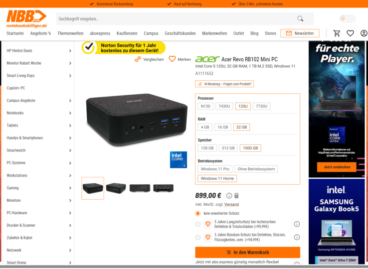 Acer Revo RB102 für DT.BRFEG.00A 899 Euro.
