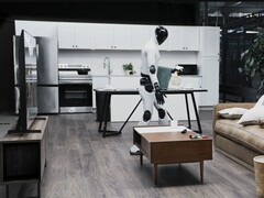 Der humanoide Roboter Figure 03 beim Aufräumen eines Wohnzimmers