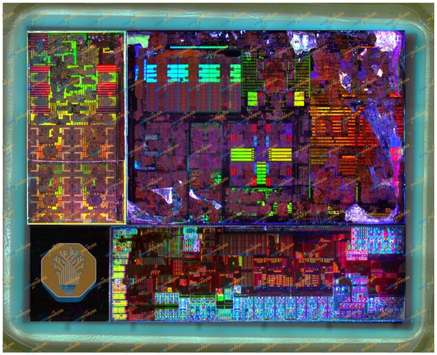 Eine Aufnahme des gesamten Panther-Lake-Prozessors zeigt die separaten Tiles für Rechenkerne, Grafik und I/O