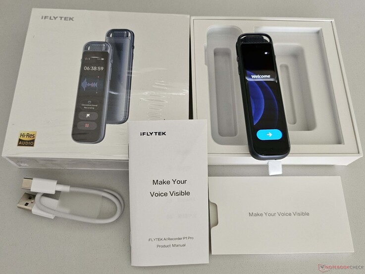 Der Lieferumfang des P1 Pro AI Recorder ist überschaubar, jedoch zweckmäßig.