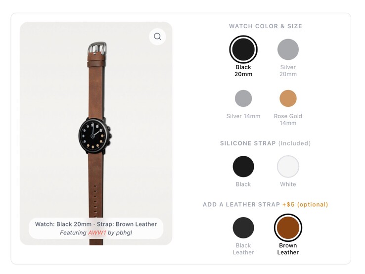 Die Pebble Round 2 wird in drei Farben und mit zwei Armband-Größen angeboten.