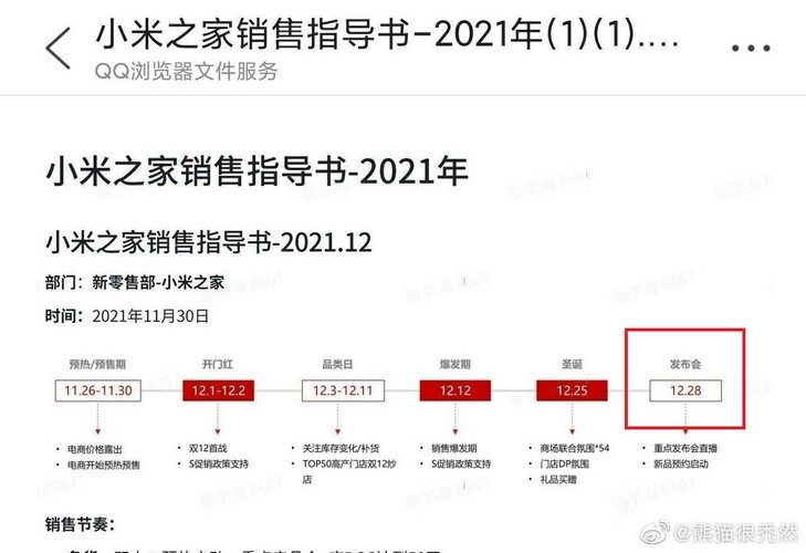 Geleakter "Mi Home Sales Guide" von Xiaomi könnte den Xiaomi 12-Launchtermin verraten.